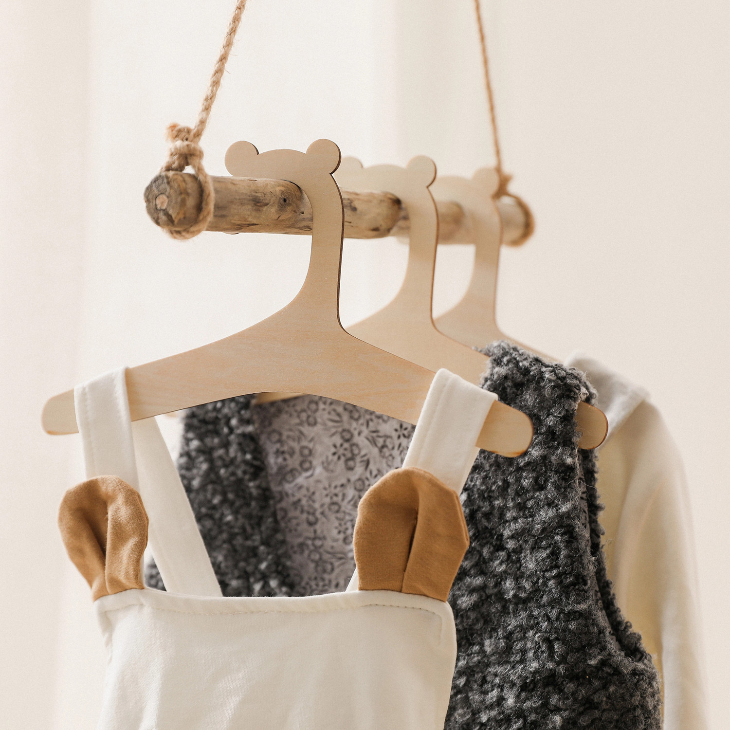 Baby Clothing Hanging Rack - 5/10 adet ahşap bebek askıları çocuk