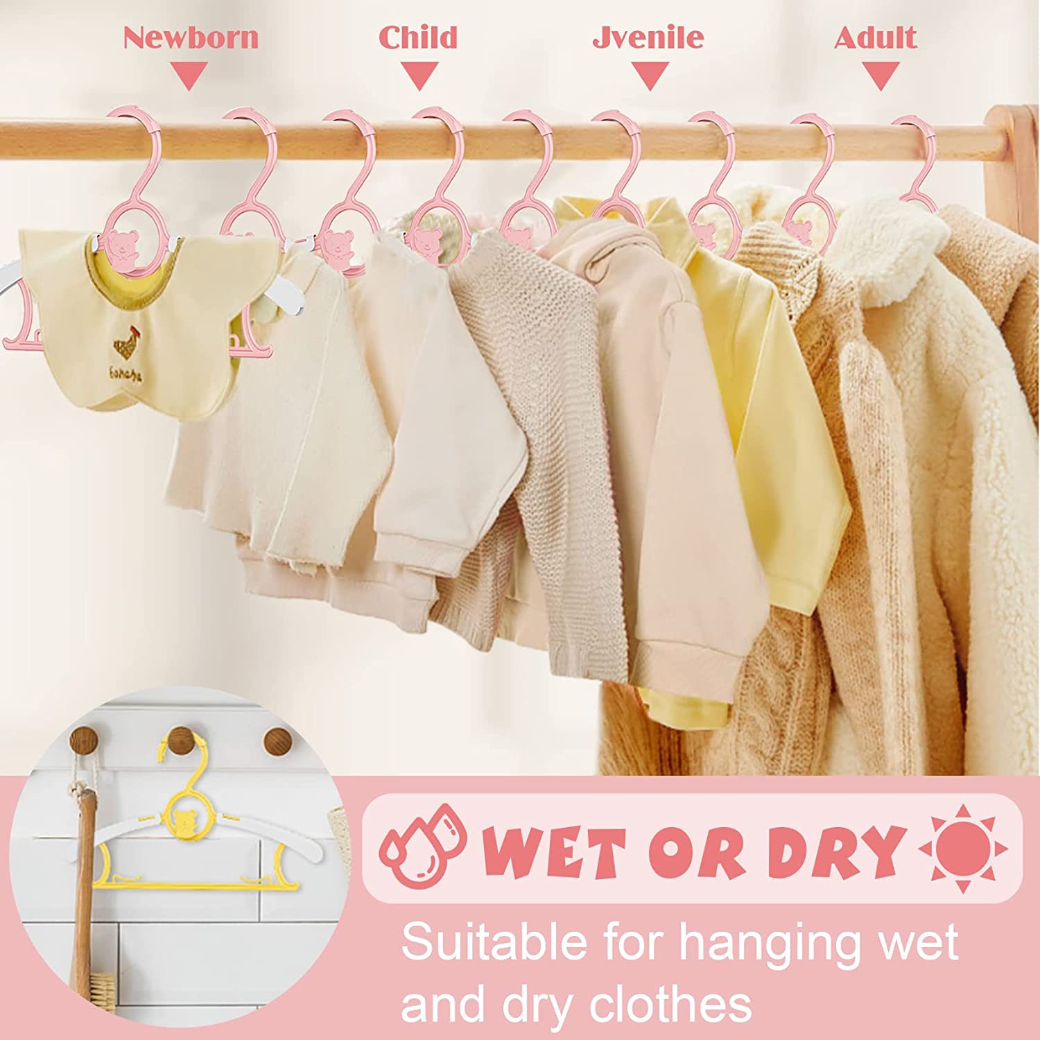 UNTIOR kaymaz Bebek Elbise Ask - Baby Clothing Hanging Rack incelemesi ve fiyatı